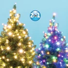 Kép 3/5 - Home LED 202R/WW/M LED-es DUAL COLOR fényfüzér, 14 m / 200 db melegfehér és színes LED, távirányító, 2 fényprogram, hálózati adapter, kül- és beltéri kivitel