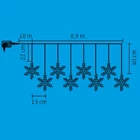Kép 2/2 - Home KAF 8/F LED-es hókristály fényfüggöny, 0,9 m / 8 db melegfehér LED akril hókristályban, átlátszó vezeték, hálózati adapter, kül- és beltéri kivitel