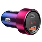 Kép 2/8 - Ładowarka samochodowa Baseus Magic USB + USB-C QC 4.0  PD 45W (czerwono-niebieska)