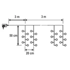 Kép 4/4 - Home MLF 300/WW micro LED-es cluster fényfüggöny, 3x0,5 m / 300 db melegfehér micro LED, 8 fényprogram, távirányító, hálózati adapter, kül- és beltéri kivitel