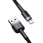 Kép 2/11 - Kabel Lightning USB Baseus Cafule 2,4A 1m (szaro-czarny)