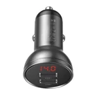 Kép 2/8 - Ładowarka samochodowa Baseus z wyświetlaczem, 2x USB, 4,8A, 24W (szara)