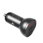 Kép 3/8 - Ładowarka samochodowa Baseus z wyświetlaczem, 2x USB, 4,8A, 24W (szara)