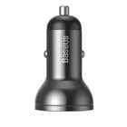Kép 4/8 - Ładowarka samochodowa Baseus z wyświetlaczem, 2x USB, 4,8A, 24W (szara)