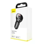 Kép 7/8 - Ładowarka samochodowa Baseus z wyświetlaczem, 2x USB, 4,8A, 24W (szara)