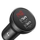 Kép 5/8 - Ładowarka samochodowa Baseus z wyświetlaczem, 2x USB, 4,8A, 24W (szara)