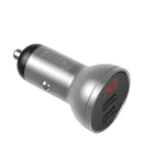 Kép 2/8 - Ładowarka samochodowa Baseus z wyświetlaczem, 2x USB, 4,8A, 24W (srebrna)