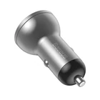 Kép 4/8 - Ładowarka samochodowa Baseus z wyświetlaczem, 2x USB, 4,8A, 24W (srebrna)