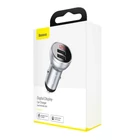 Kép 7/8 - Ładowarka samochodowa Baseus z wyświetlaczem, 2x USB, 4,8A, 24W (srebrna)