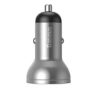 Kép 5/8 - Ładowarka samochodowa Baseus z wyświetlaczem, 2x USB, 4,8A, 24W (srebrna)