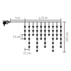 Kép 2/2 - Home KAF 50L/WW LED-es csillag fényfüggöny, 1,35 m / 50 db melegfehér LED csillag figurákban, átlátszó vezeték, hálózati adapter, beltéri kivitel