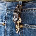 Kép 5/6 - True Utility Keyshackle, TU921, 7 in 1, multifunkcionális szerszám, csavarhúzó, fekete titániumbevonatú karabiner , valódi bőr