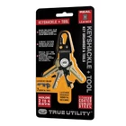 Kép 6/6 - True Utility Keyshackle, TU921, 7 in 1, multifunkcionális szerszám, csavarhúzó, fekete titániumbevonatú karabiner , valódi bőr