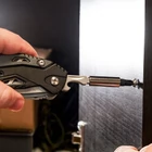 Kép 4/6 - True Utility Handyone, TU181, 18 in 1, 7 cm penge, mágneses bitfej tartó, 9 féle bitfej, rozsdamentes acélváz, eluxált alumínium fogantyú