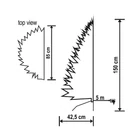 Kép 4/4 - Home KMF 7/150 fél műfenyő beépített világítással, 180 db LED, 150 cm magasság, 85 cm legnagyobb átmérő, sík oldal