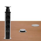 Kép 3/3 - Home NVE 3/USB süllyesztett elosztó USB töltőaljzatokkal, 1,4 m, 3 földelt aljzat gyermekvédelemmel, asztalba, munkalapba építhető, süllyeszthető, max. 3680 W