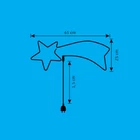Kép 3/3 - Home NEON 1 hullócsillag figura, LED-es neon fény, két oldalú, fém váz, IP44, kültéri, beltéri, jégkék