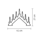 Kép 3/3 - Home KAL 02 gyertyapiramis, 7 db LED, piros műanyag, kapcsolható, 3 funkció