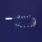 Kép 2/3 - Home MLF 26/WH micro LED-es fényfüzér, 2 m / 20 db hidegfehér micro LED, állófényű, átlátszó vezeték, időzíthető, gombelemes, lapos elemtartó, beltéri kivitel