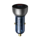 Kép 2/9 - Baseus Particular autós töltő digitális kijelzővel, USB + USB-C, QC3.0 + PD, 5A, 65 W (ezüst)