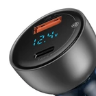 Kép 5/9 - Baseus Particular autós töltő digitális kijelzővel, USB + USB-C, QC3.0 + PD, 5A, 65 W (ezüst)