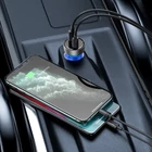 Kép 7/9 - Baseus Particular autós töltő digitális kijelzővel, USB + USB-C, QC3.0 + PD, 5A, 65 W (ezüst)