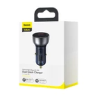 Kép 8/9 - Baseus Particular autós töltő digitális kijelzővel, USB + USB-C, QC3.0 + PD, 5A, 65 W (ezüst)