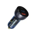 Kép 4/7 - Ładowarka samochodowa Baseus Particular Digital Display z wyświetlaczem, USB + USB-C, QC3.0+PD, 5A, 65W (szara)