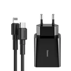 Kép 6/12 - USB-C PD Baseus Mini töltőkészlet, tápellátás 18W és USB-C - Lightning kábel 1m (fekete) 5db.