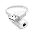 Kép 2/2 - UGREEN US206 audio adapter, USB Mini Jack 3,5 mm AUX 15 cm (fehér)