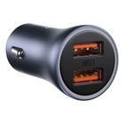Kép 1/5 - Baseus Golden Contactor Pro autós töltő, 2x USB, 40W (szürke)