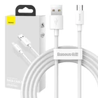 Kép 1/12 - Baseus Simple Wisdom Micro-USB - USB kábel, 2.1A, 1.5m (fehér) 2db.