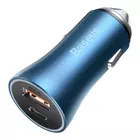 Kép 3/12 - Baseus Golden Contactor Pro autós töltő, USB + USB-C, QC4.0+, PD, SCP, 40 W (kék)