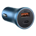 Kép 4/12 - Baseus Golden Contactor Pro autós töltő, USB + USB-C, QC4.0+, PD, SCP, 40 W (kék)