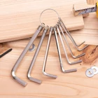 Kép 2/5 - Deli Tools EDL3080 imbuszkulcs készlet, 1,5-6 mm (ezüst)