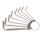 Kép 1/5 - Deli Tools EDL3080 imbuszkulcs készlet, 1,5-6 mm (ezüst)