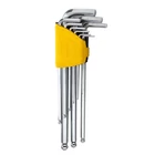 Kép 1/4 - Deli Tools EDL3090 imbuszkulcs készlet, 1,5-10 mm (ezüst)