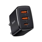 Kép 3/7 - Baseus kompakt gyorstöltő, 2xUSB, USB-C, PD, 3A, 30 W (fekete)