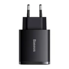Kép 4/7 - Baseus kompakt gyorstöltő, 2xUSB, USB-C, PD, 3A, 30 W (fekete)