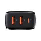 Kép 5/7 - Baseus kompakt gyorstöltő, 2xUSB, USB-C, PD, 3A, 30 W (fekete)
