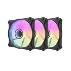 Kép 1/8 - Darkflash INF8 ARGB számítógépes ventilátor 3 az 1-ben szett, 120x120 (fekete)
