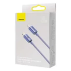 Kép 5/5 - Baseus Crystal USB-C-Lightning kábel, 20W, PD, 2m (lila)