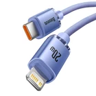 Kép 3/5 - Baseus Crystal USB-C-Lightning kábel, 20W, PD, 2m (lila)
