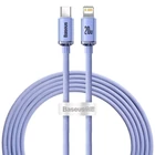 Kép 2/5 - Baseus Crystal USB-C-Lightning kábel, 20W, PD, 2m (lila)