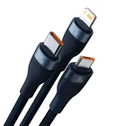 Kép 8/8 - Baseus Flash Series 3 az 1-ben USB-kábel, USB-C + micro-USB + Lightning, 100W, 1,2m (kék)