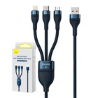 Kép 1/8 - Baseus Flash Series 3 az 1-ben USB-kábel, USB-C + micro-USB + Lightning, 100W, 1,2m (kék)