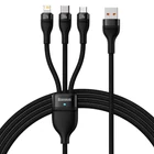 Kép 2/9 - Baseus Flash Series 3 az 1-ben USB-kábel, USB-C + micro USB + Lightning, 100W, 1.2m (fekete)