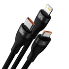 Kép 3/9 - Baseus Flash Series 3 az 1-ben USB-kábel, USB-C + micro USB + Lightning, 100W, 1.2m (fekete)