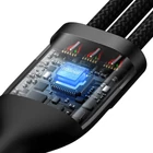 Kép 6/9 - Baseus Flash Series 3 az 1-ben USB-kábel, USB-C + micro USB + Lightning, 100W, 1.2m (fekete)