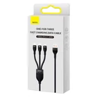 Kép 8/9 - Baseus Flash Series 3 az 1-ben USB-kábel, USB-C + micro USB + Lightning, 100W, 1.2m (fekete)